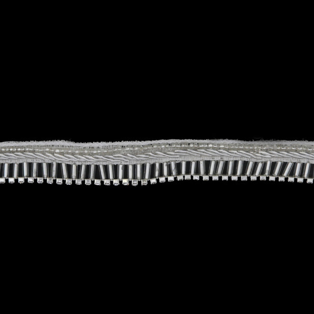 0.5 Pearl Ivory/Silver Beaded Rhinestone Trim