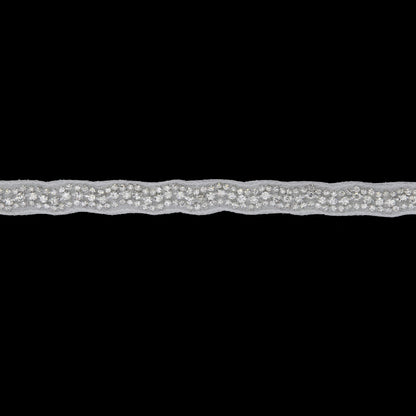 0.25" Silver/White Beaded Rhinestone Trim
