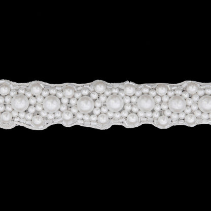 1" Pearl White Beaded Trim