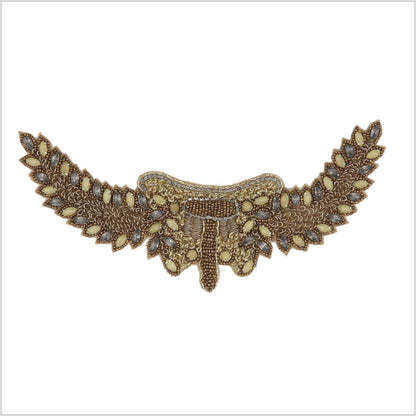 Gold/Yellow Rhinestone Neck Applique