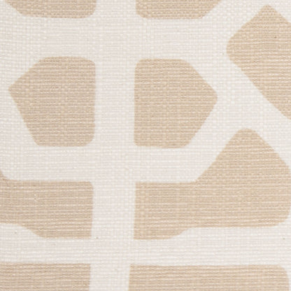 Spanish Beige/White Geometric Poly/Cotton Canvas - Detail