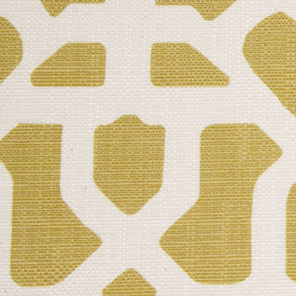 Spanish Green/White Geometric Poly/Cotton Canvas - Detail