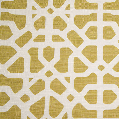 Spanish Green/White Geometric Poly/Cotton Canvas