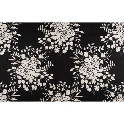 Ralph Lauren Black and Egret Floral Linen Canvas Full
