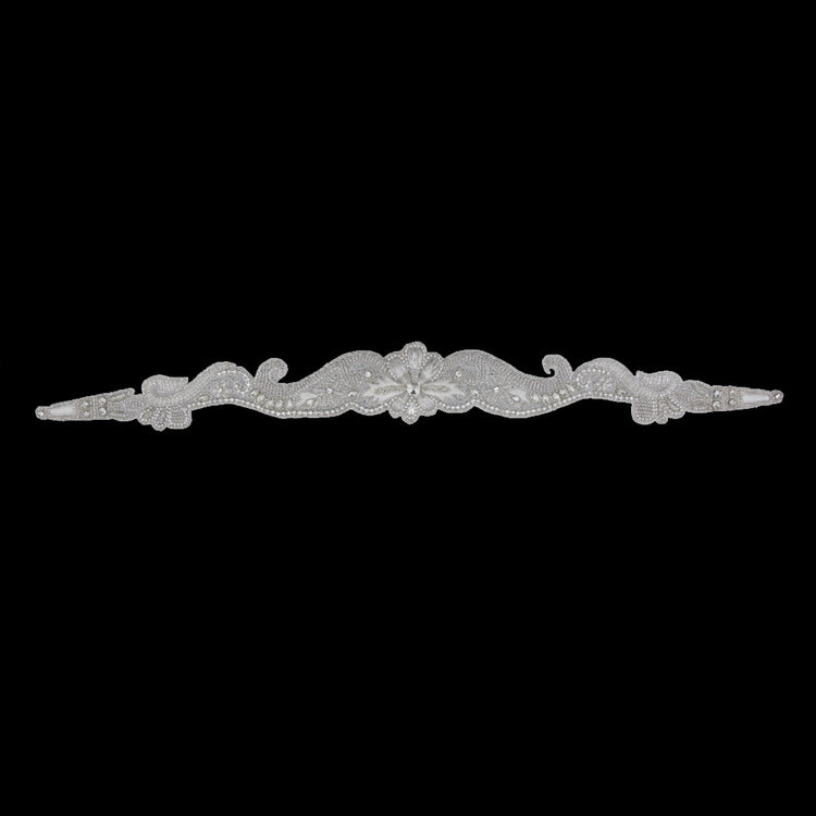 template--25130090922057__main-Silver/White Beaded Rhinestone Neck Applique