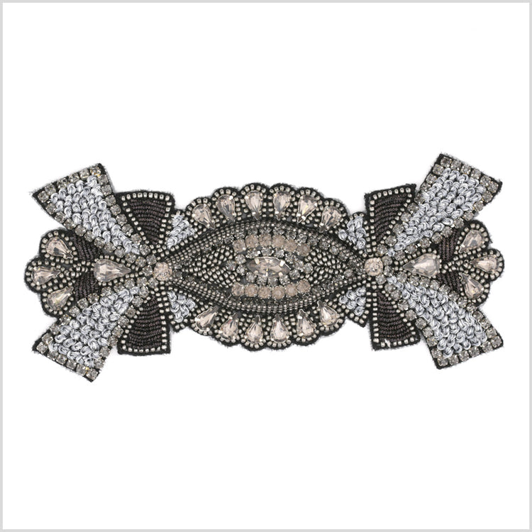 template--25130090922057__main-Black/Light Blue Beaded Rhinestone Applique