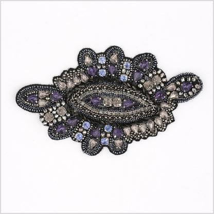 Navy Beaded Rhinestone Applique