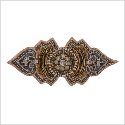 Gold/Silver/Peach Beaded Rhinestone Applique