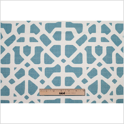Spanish Blue/White Geometric Poly/Cotton Canvas - Full