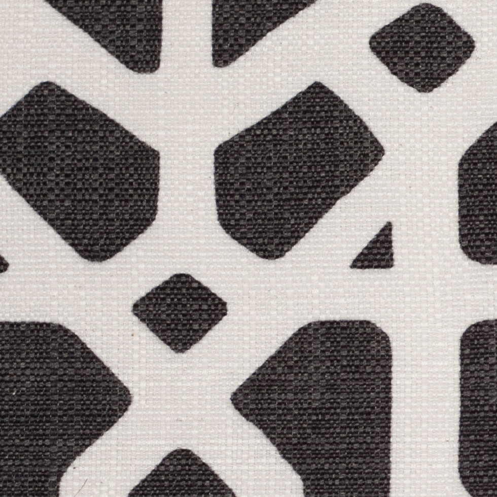 Spanish Black/White Geometric Poly/Cotton Canvas - Detail