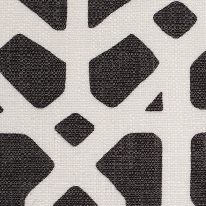 Spanish Black/White Geometric Poly/Cotton Canvas - Detail