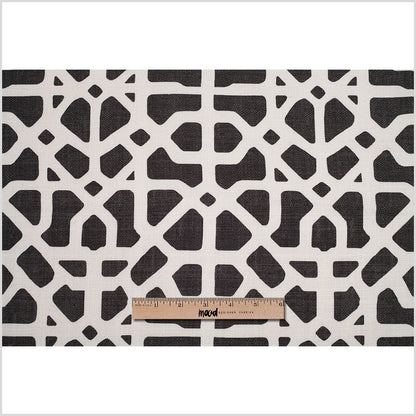 Spanish Black/White Geometric Poly/Cotton Canvas - Full