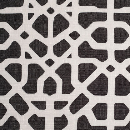 Spanish Black/White Geometric Poly/Cotton Canvas