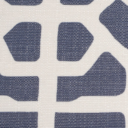 Spanish Denim/White Geometric Poly/Cotton Canvas - Detail