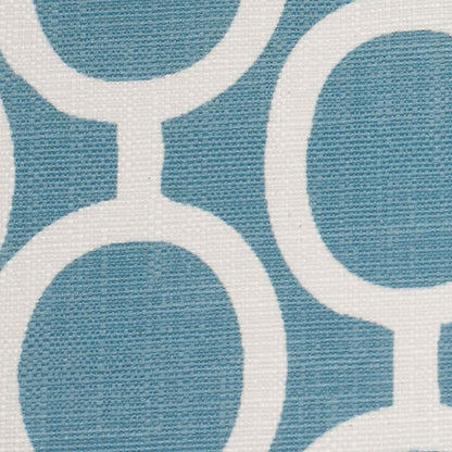 Spanish Blue/White Geometric Poly/Cotton Canvas - Detail