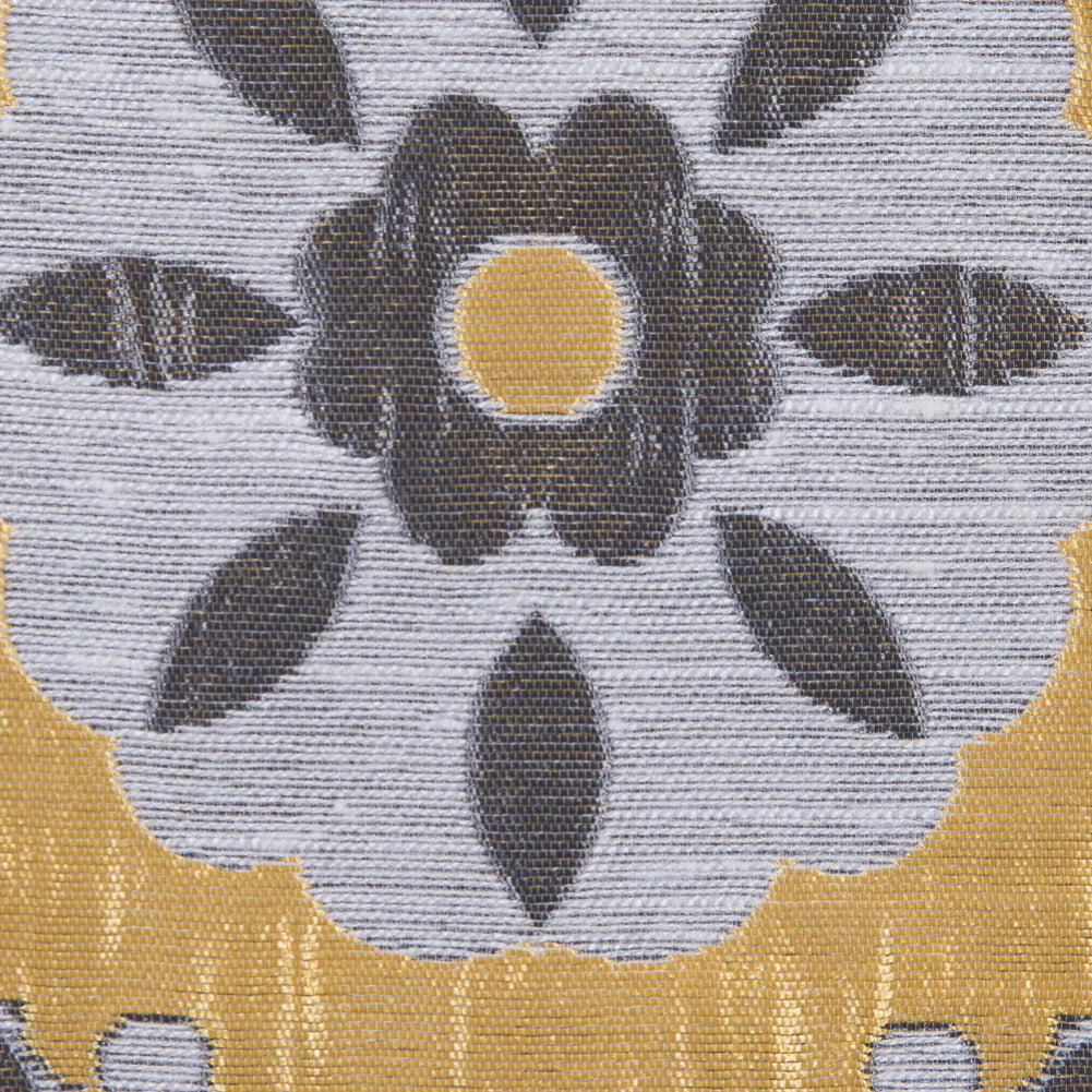 Brown and Gray Floral Brocade - Detail