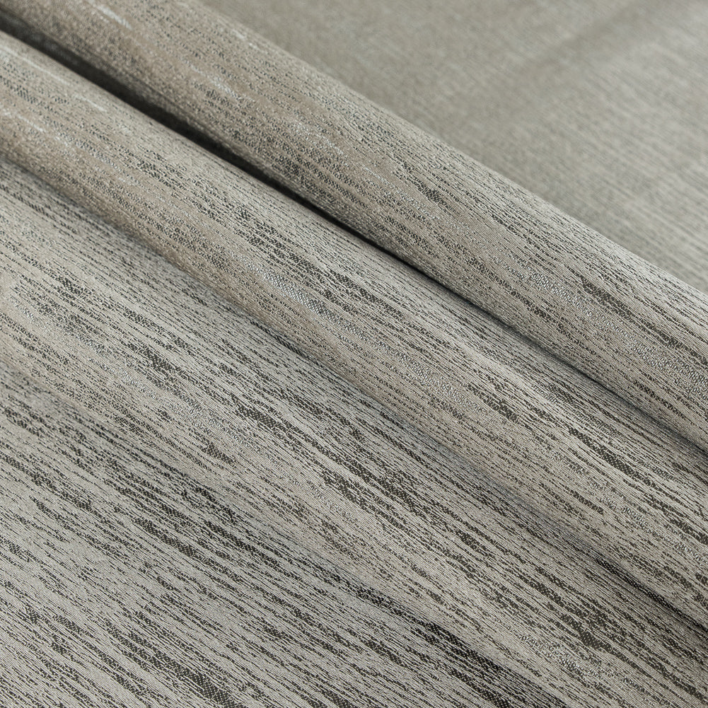 Gray Striated Woven Brocade Folded