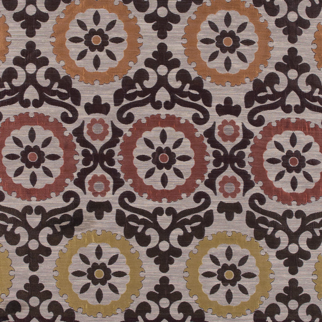 Brown, Gold and Copper Floral Brocade