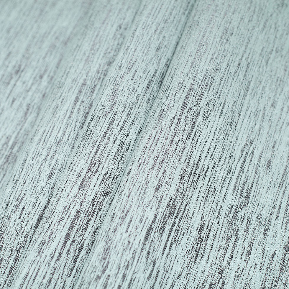 Spa Blue Striated Woven Brocade Folded