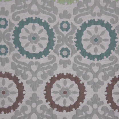 Green/Brown/Blue Floral Brocade