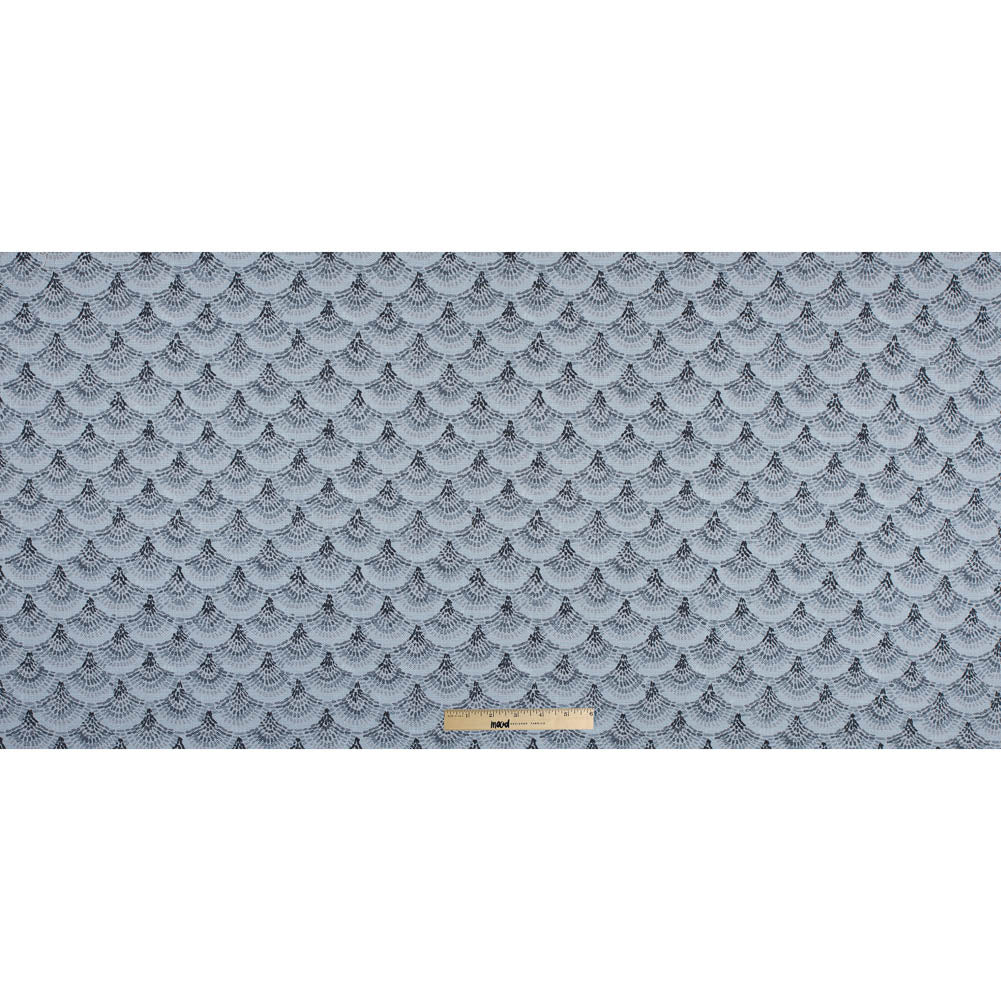 Spanish Charcoal and Blue Geometric Poly/Cotton Canvas - Full