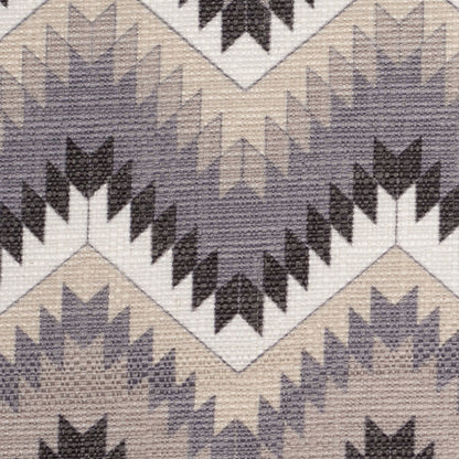 Spanish Navy/Beige Geometric Poly/Cotton Canvas - Detail