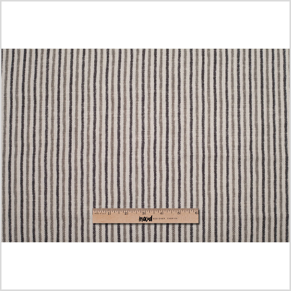Spanish Gray Striped Poly/Cotton Canvas Full