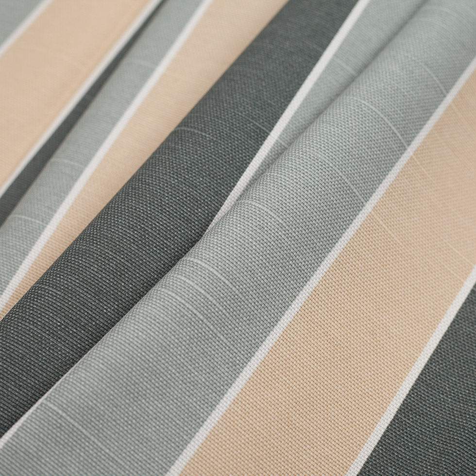 Spanish Gray-1 Striped Poly-Cotton Woven - Folded