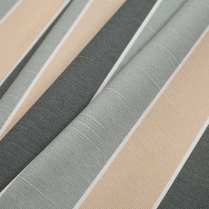 Spanish Gray-1 Striped Poly-Cotton Woven - Folded
