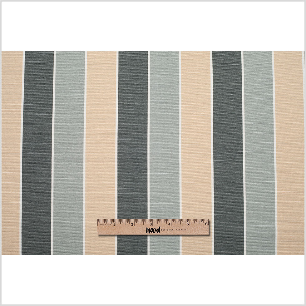 Spanish Gray-1 Striped Poly-Cotton Woven - Full