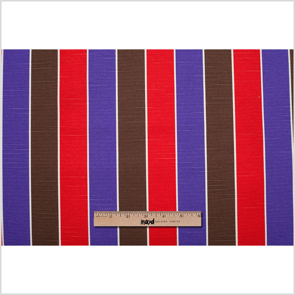 Spanish Red/Purple/Brown Striped Poly-Cotton Woven Full