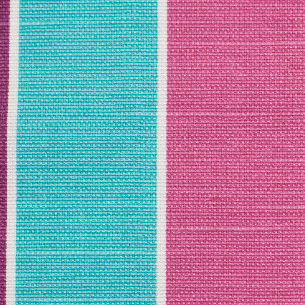 Spanish Aqua/Purple/Pink Striped Poly-Cotton Woven - Detail