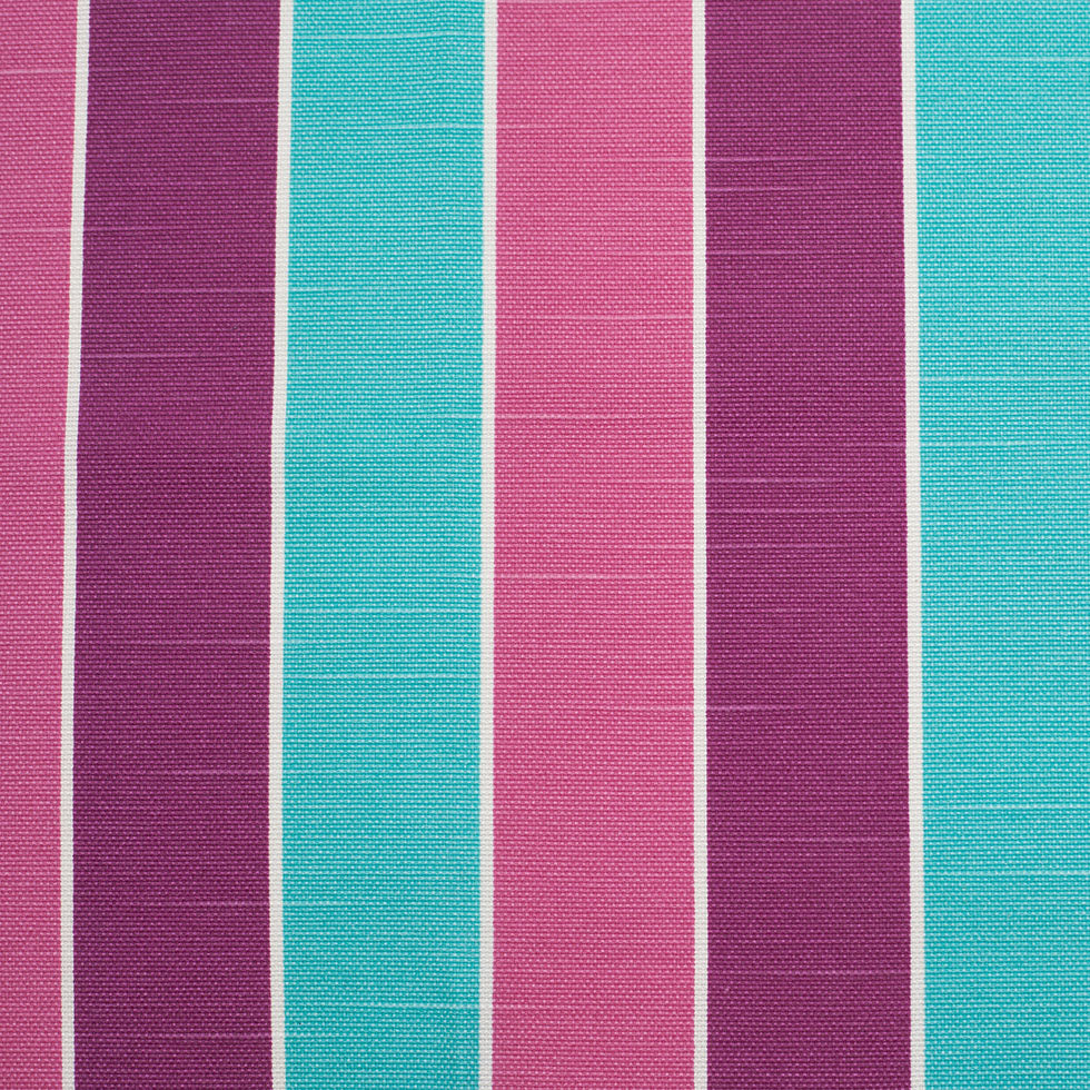 Spanish Aqua/Purple/Pink Striped Poly-Cotton Woven
