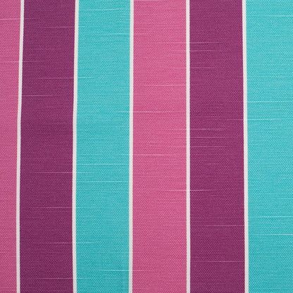 Spanish Aqua/Purple/Pink Striped Poly-Cotton Woven