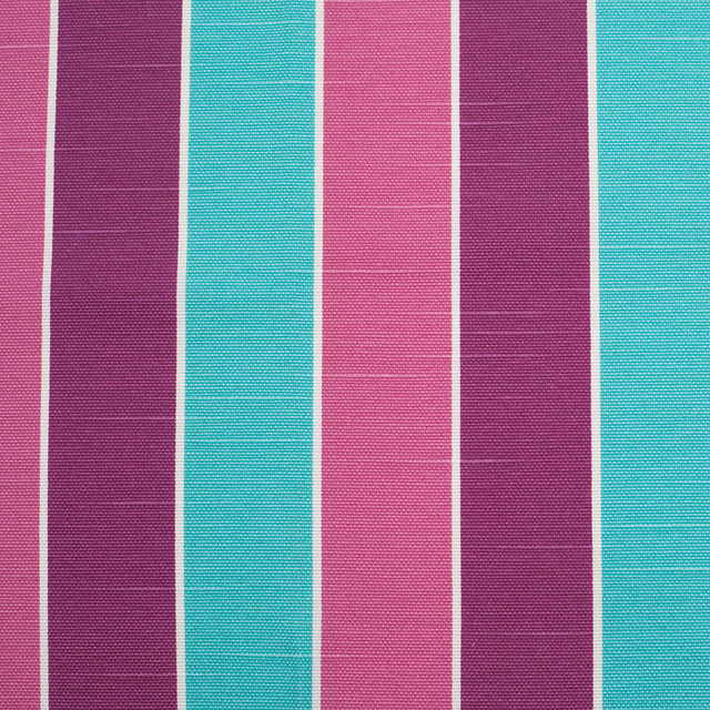 Spanish Aqua/Purple/Pink Striped Poly-Cotton Woven