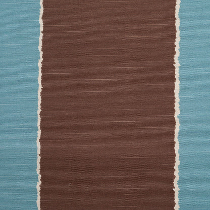Spanish Blue/Brown Striped Poly-Cotton Woven