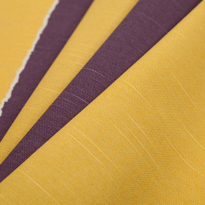 Spanish Yellow/Purple Striped Poly-Cotton Woven - Folded