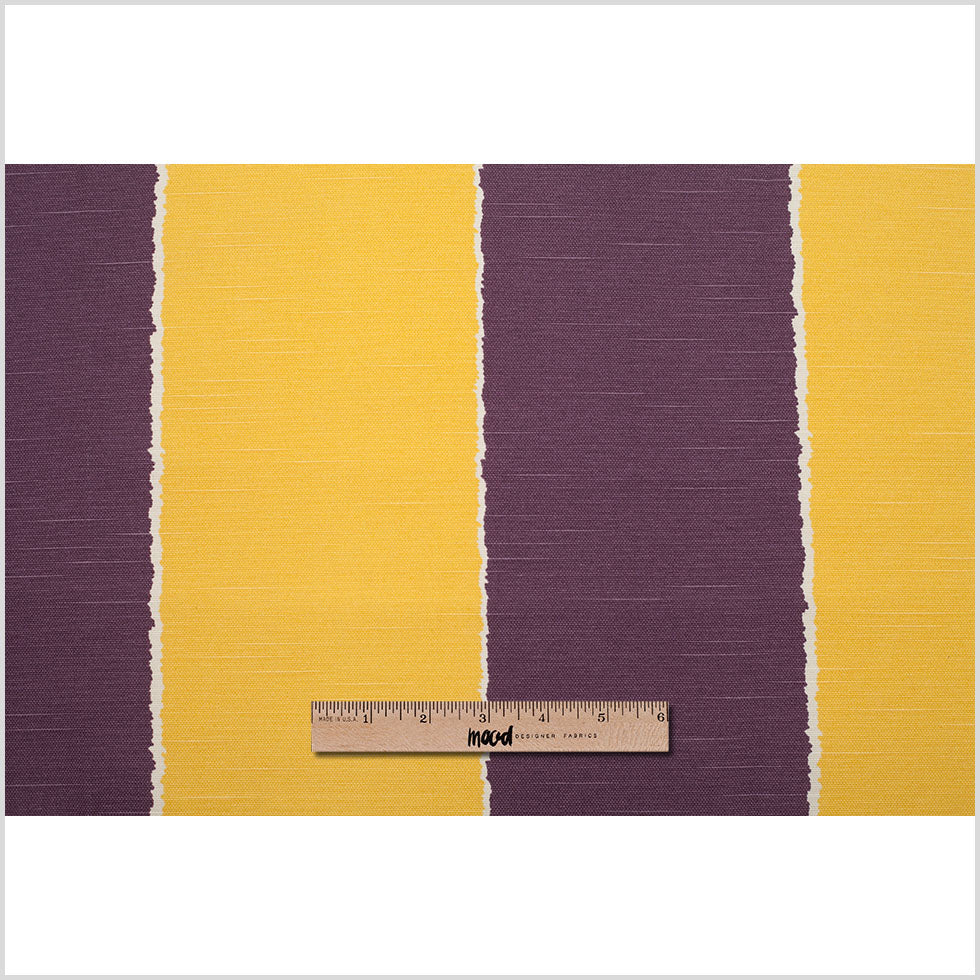 Spanish Yellow/Purple Striped Poly-Cotton Woven - Full