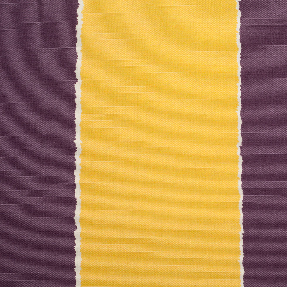 Spanish Yellow/Purple Striped Poly-Cotton Woven