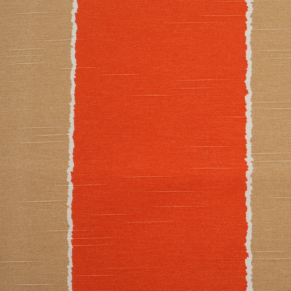 Spanish Orange/Brown Striped Poly-Cotton Woven