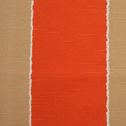 Spanish Orange/Brown Striped Poly-Cotton Woven