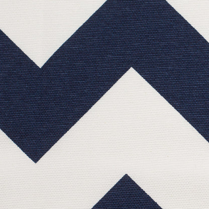 Spanish Navy/White Geometric Poly-Cotton Woven - Detail