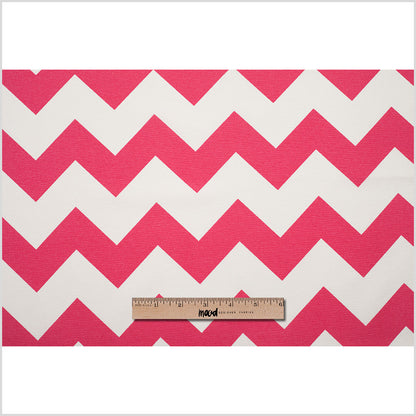 Spanish Pink/White Geometric Poly-Cotton Woven - Full