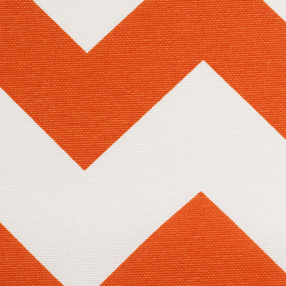Spanish Orange/White Geometric Poly-Cotton Woven Detail