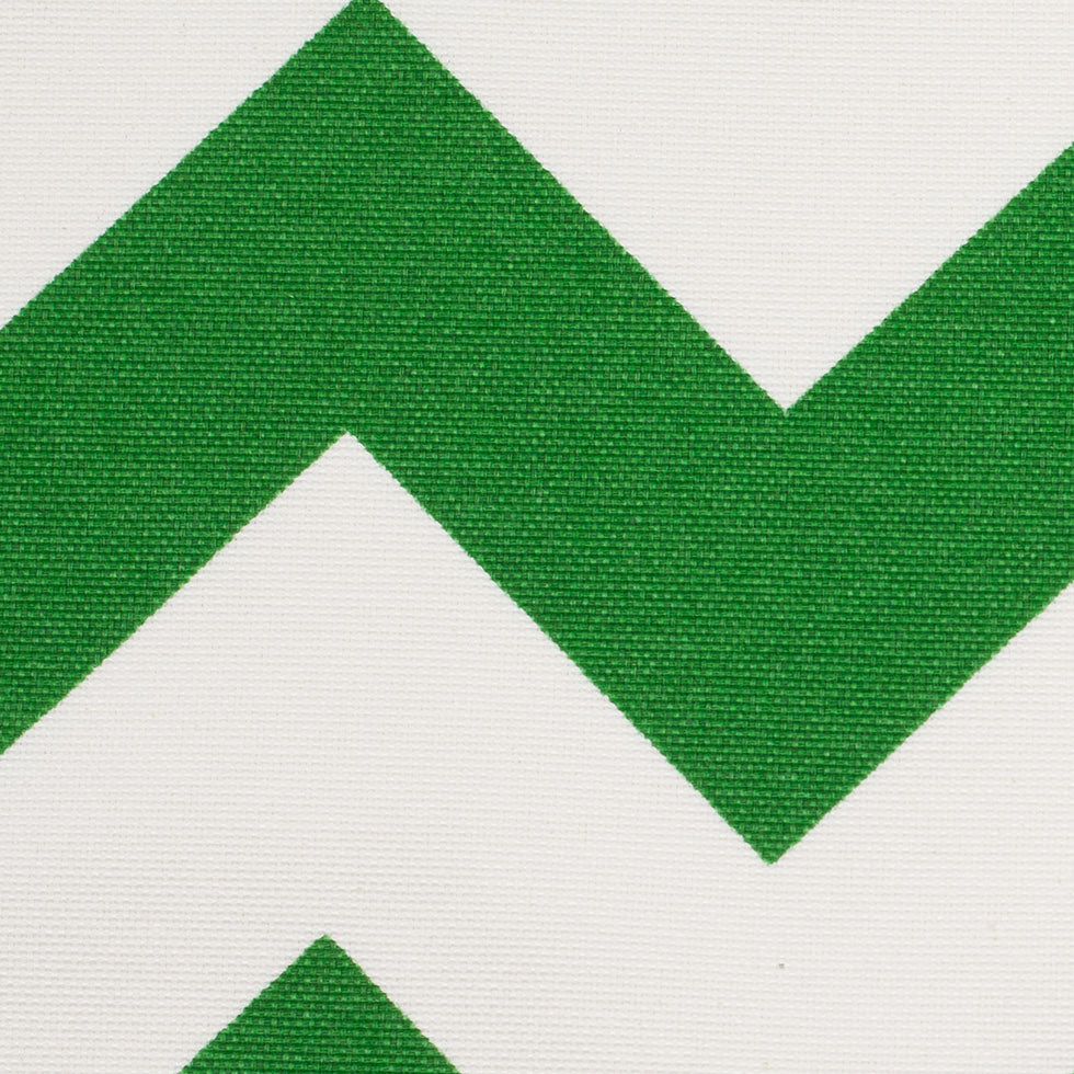Spanish Green/White Geometric Poly-Cotton Woven - Detail