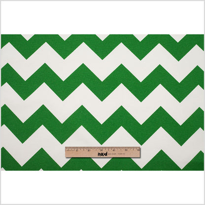 Spanish Green/White Geometric Poly-Cotton Woven - Full