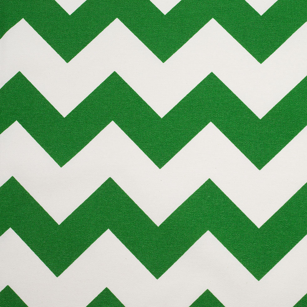 Spanish Green/White Geometric Poly-Cotton Woven