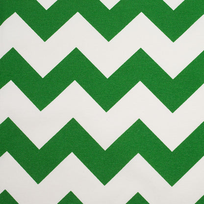Spanish Green/White Geometric Poly-Cotton Woven