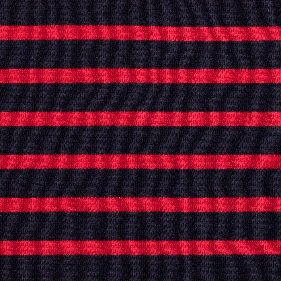 Navy/Red Saint James Striped Ponte Knit