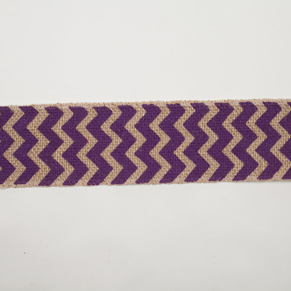 2.5 Purple Jute Chrevron Woven Trim